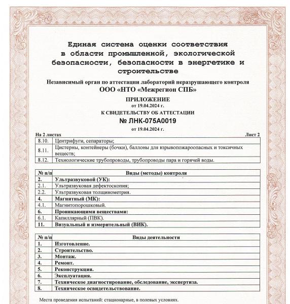 Фото Приложения 2 к Аттестации